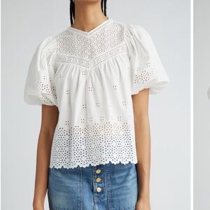 Ulla Johnson Aviana Eyelet Top Size 4